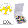 Punaise q-connect épingle mémo coloris jaune boîte 100 unités
