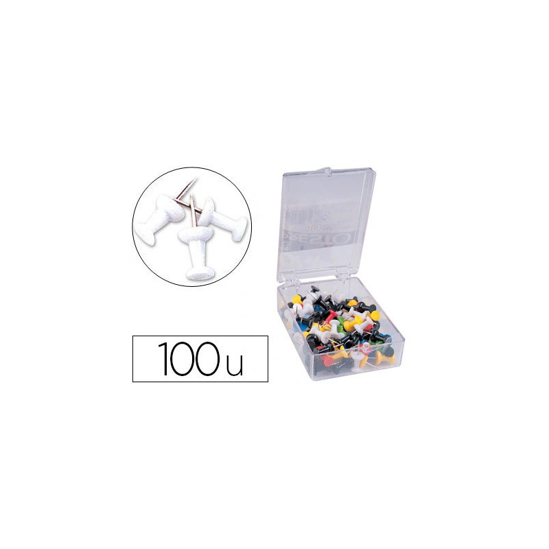Punaise q-connect épingle mémo coloris blanc boîte 100 unités