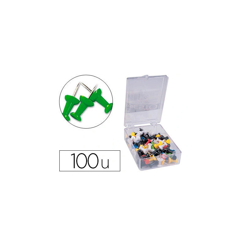 Punaise q-connect épingle mémo coloris vert boîte 100 unités