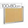 Vitrine q-connect cadre aluminium fond liège portes coulissantes méthacrylate serrure fixation mur 9f a4 100x80x6cm