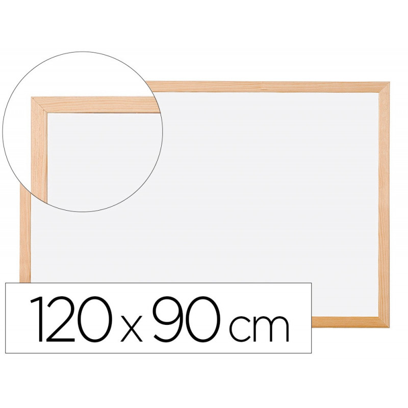 Tableau q-connect mélaminé cadre bois lisse lavable stabilité marqueurs spéciaux accessoires fixation mur 120x90cm