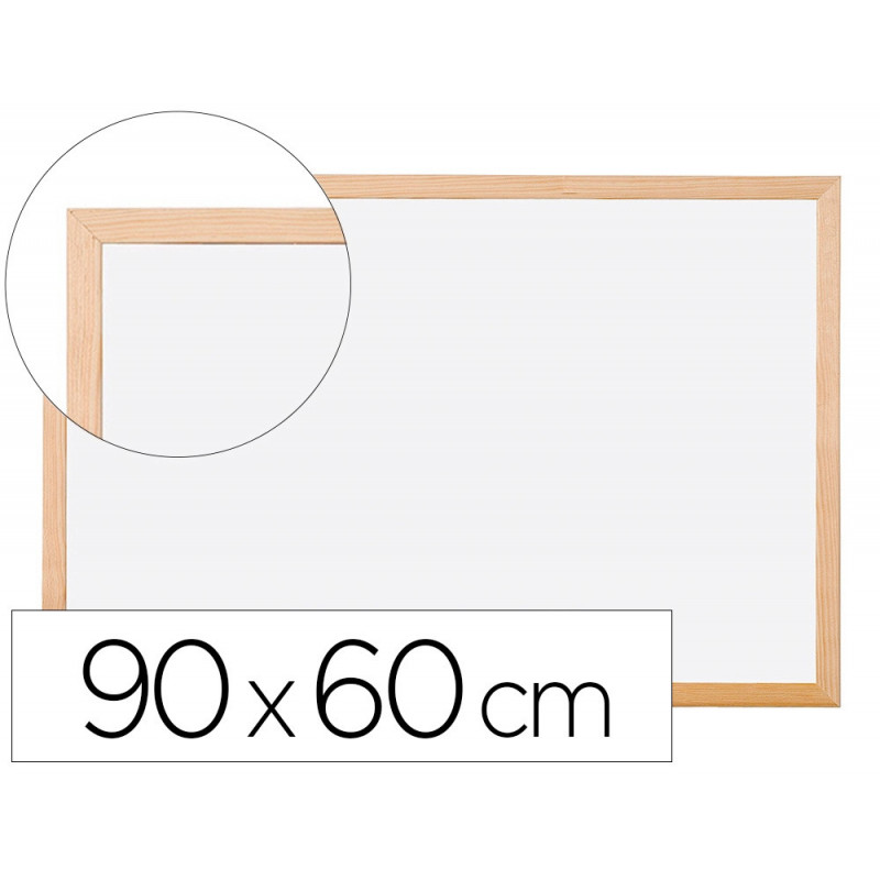 Tableau q-connect mélaminé cadre bois lisse lavable stabilité marqueurs spéciaux accessoires fixation mur 90x60cm
