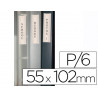 Porte-étiquette q-connect adhésif dos classeur 55x102mm étiquette comprise pack 6 unités