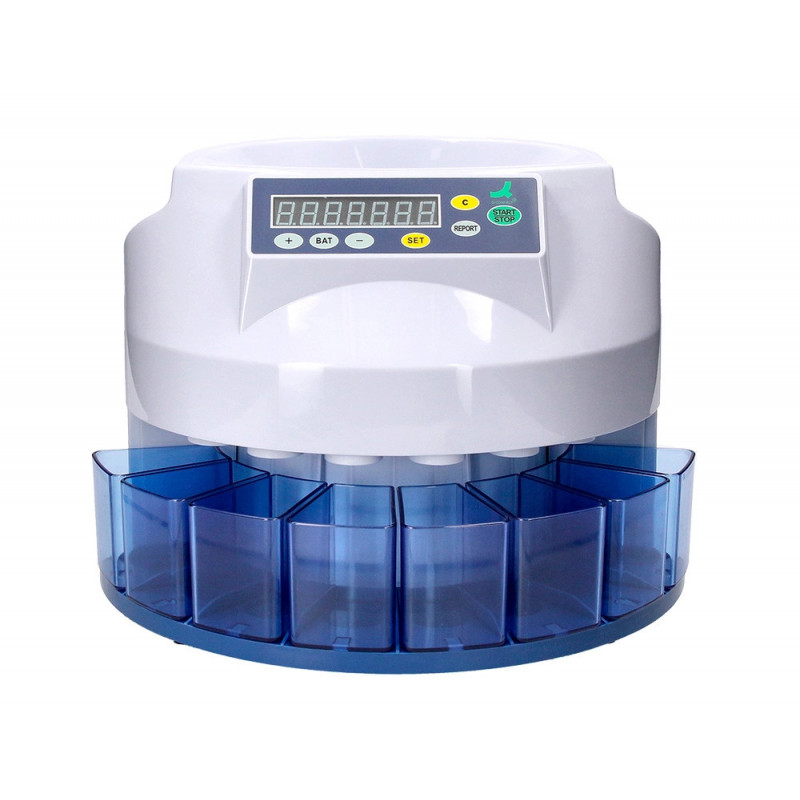 Compteuse trieuse monnaie q-connect électronique libre ou par lot 216u/minute 4 chiffres led 355x266x330mm 4.5kg