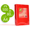 Papier couleur q-connect multifonction a4 80g/m2 unicolore rouge intense ramette 500 feuilles
