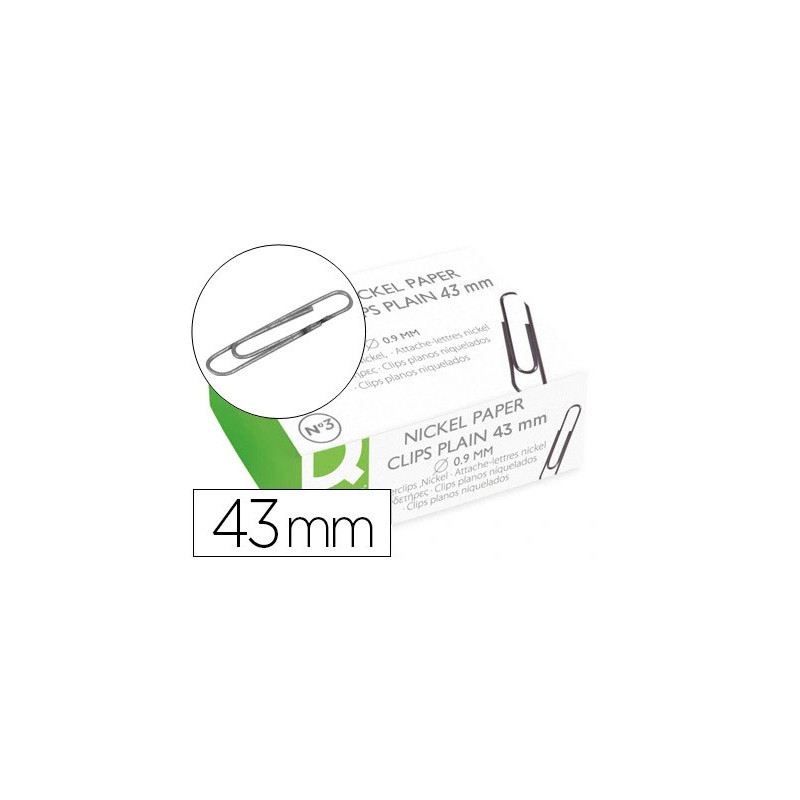 Trombone q-connect nickele n 3 bout rond 43mm boite 100 unites