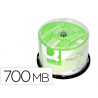 Cd-r q-connect capacité 700mb 80min vitesse 52x fiable grande capacité tour 50 unités