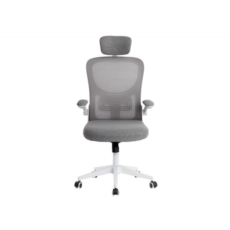 Fauteuil ergonomique q-connect palermo maille base nylon hauteur max 1300mm largeur 630mm prof 680mm gris et blanc