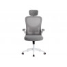 Fauteuil ergonomique q-connect palermo maille base nylon hauteur max 1300mm largeur 630mm prof 680mm gris et blanc