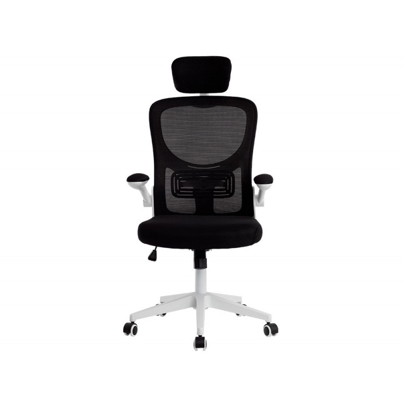 Fauteuil ergonomique q-connect palermo maille base nylon hauteur max 1300mm largeur 630mm prof 680mm noir et blanc