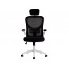 Fauteuil ergonomique q-connect palermo maille base nylon hauteur max 1300mm largeur 630mm prof 680mm noir et blanc