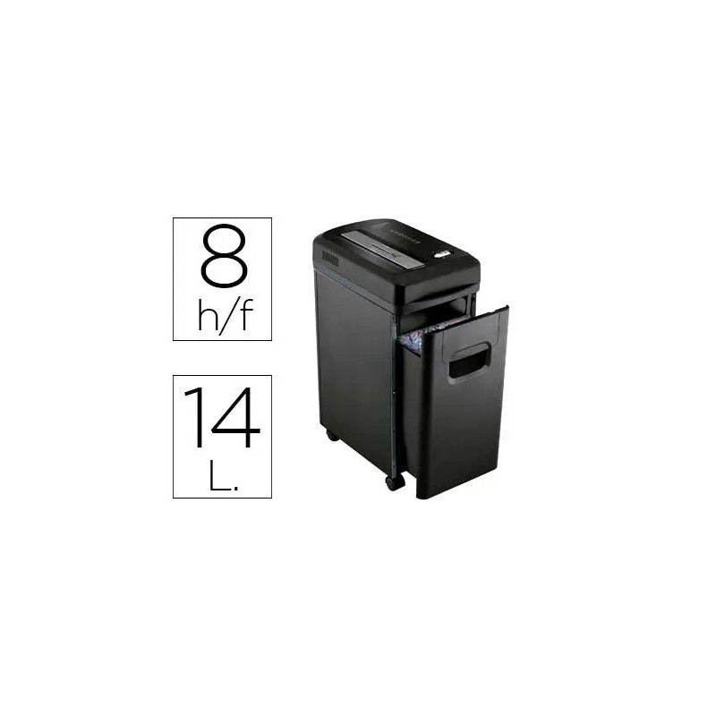 Destructeur q-connect q8 micro vitesse 2.2min coupe micro 3.3x9mm a4 très confidentiel 15l 350x215x484mm 8.22kg