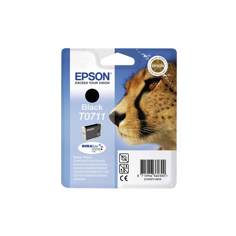 EPSON Cartouche Jet d'Encre DURABrite Ultra Noir ''Guépard'' - C13T07114012