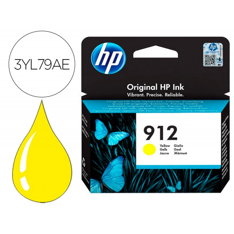 Cartouche encre hp 912 8010 / 8020 / 8035 couleur jaune 315 pages