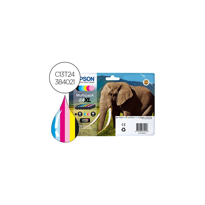 Cartouche epson 24xl expression photo haute capacité xp-55/xp-750/xp-760/xp-850/xp-860