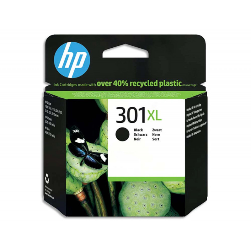 Cartouche hp 301xl jet d'encre ch563ee couleur noir haute capacité 480p