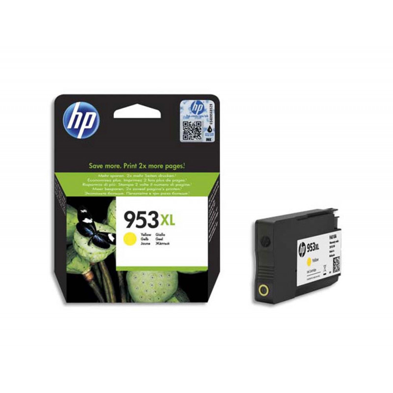 Cartouche hp 953xl jet d'encre f6u18ae couleur jaune 1450p