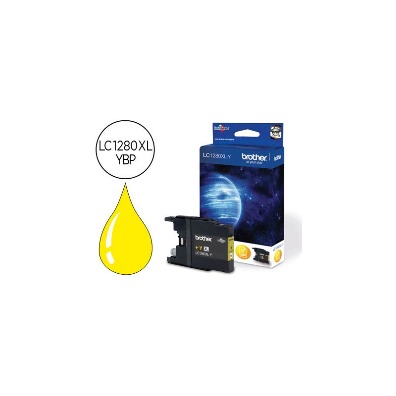Cartouche brother jet d'encre lc1280xly couleur jaune haute capacité 1200p