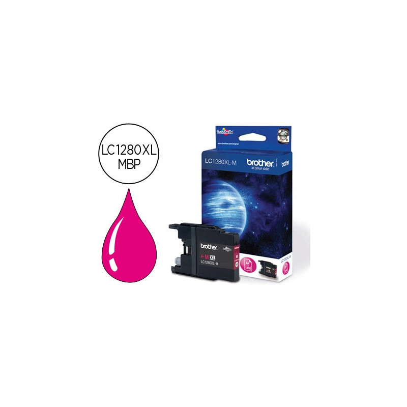 Cartouche brother jet d'encre lc1280xlm couleur magenta haute capacité 1200p