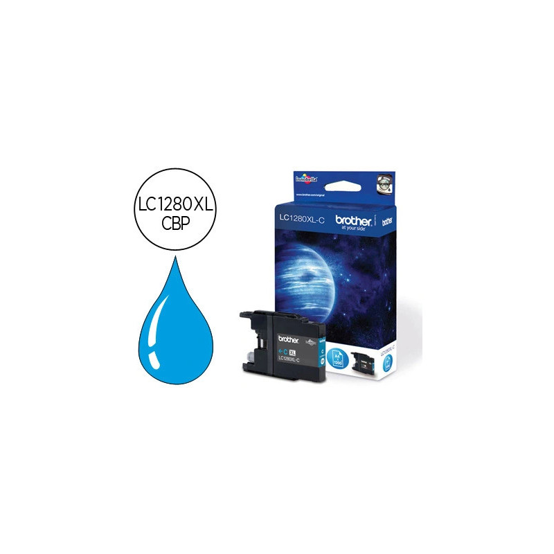 Cartouche brother jet d'encre lc1280xlc couleur cyan haute capacité 1200p