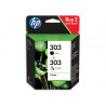 Cartouche hp 303 jet d'encre combo pack couleur noir 200p / tricolor 165p