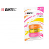 Cle usb emtec 2.0 c410 trio 32gb pack 3 coloris neon orange jaune rose