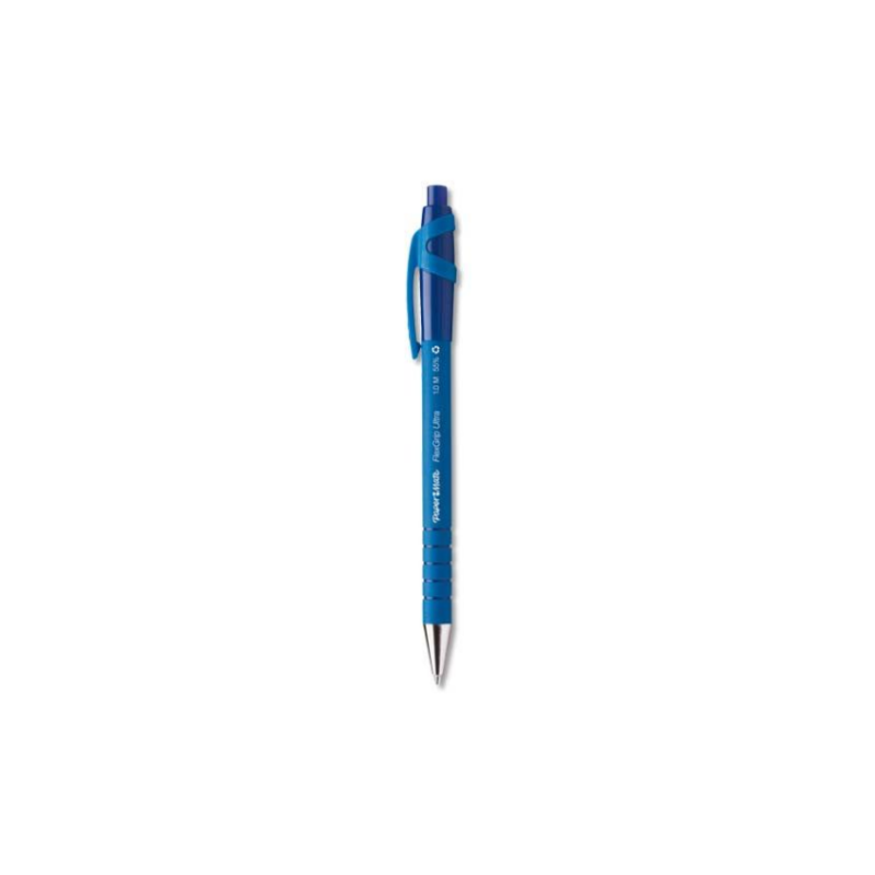 PAPERMATE Stylo bille Flexgrip pointe moyenne rétractable encre Bleue corps caoutchouc