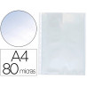 Pochette q-connect polypropylène lisse 8/100e perforée cristal antistatique a4 210x297mm sachet 100 unites