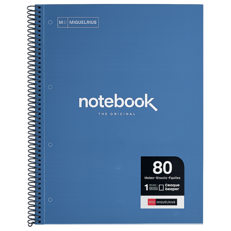 MR NOTEBOOK A4 80F 90G 5X5 BLEU MARINE