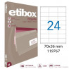 AGIPA - Etibox Boîte de 2400 étiquettes 70 x 36 blanches