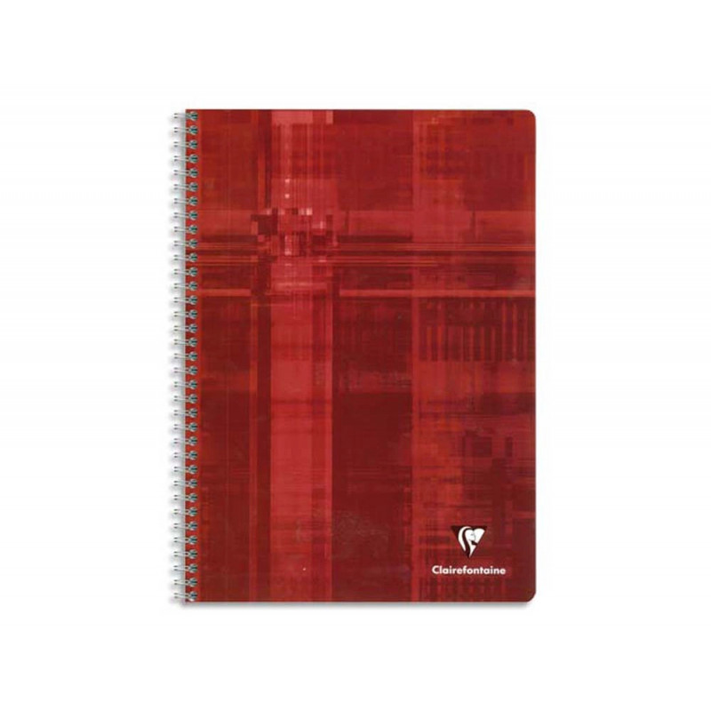 CLAIREFONTAINE Cahier reliure spirale 21x29,7 cm 180 pages petits carreaux papier 90g