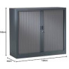 ARMOIRE RIDEAUX H100 X L120 2 ETAGERES GRIS ANTHRACITE