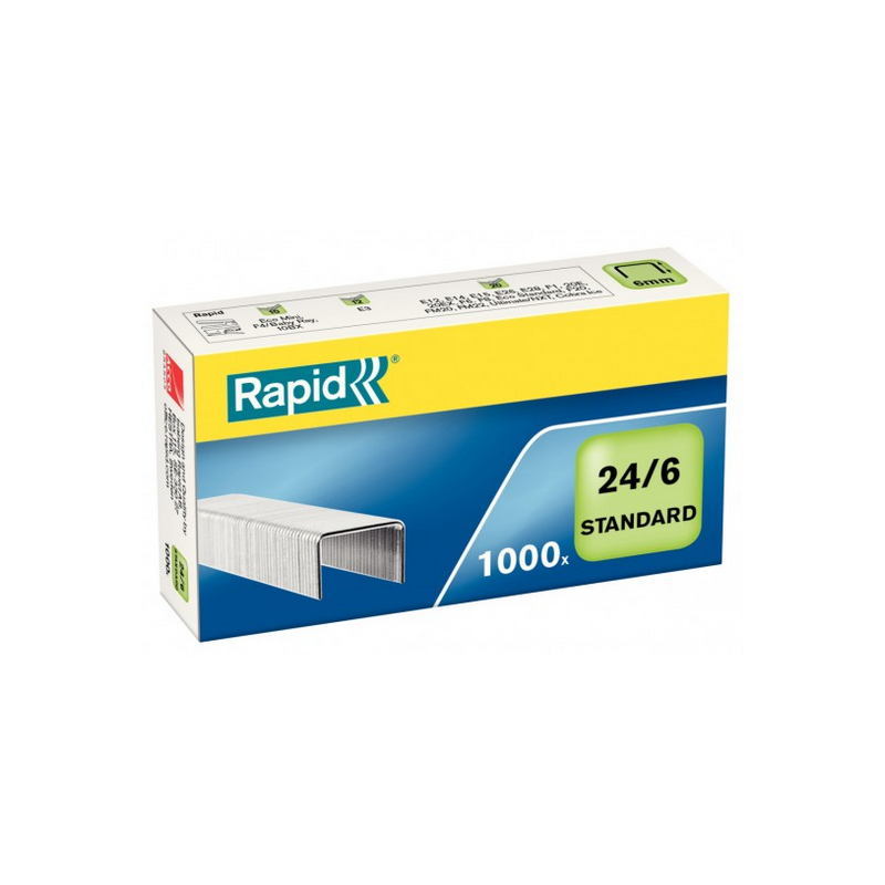 RAPID Agrafes N°24/6 galvanisées en Boîte de 1000