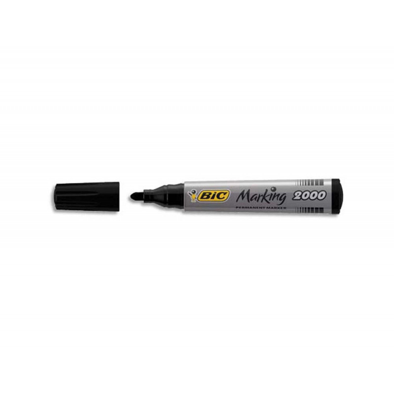 BIC Marking 2000 ECOlutions Marqueurs Permanents à Pointe Conique Moyenne - Noir