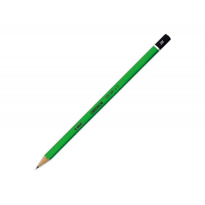 BIC Ecriture Criterium 550 Crayons à Papier - Mine Grasse Et Résistante - Couleur Grise, 2H