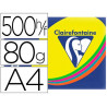 CLAIREFONTAINE Ramette 5x100F papier Trophée 80g A4 assortis intense soleil,menthe,cardinal,BleuT,Fuchsia