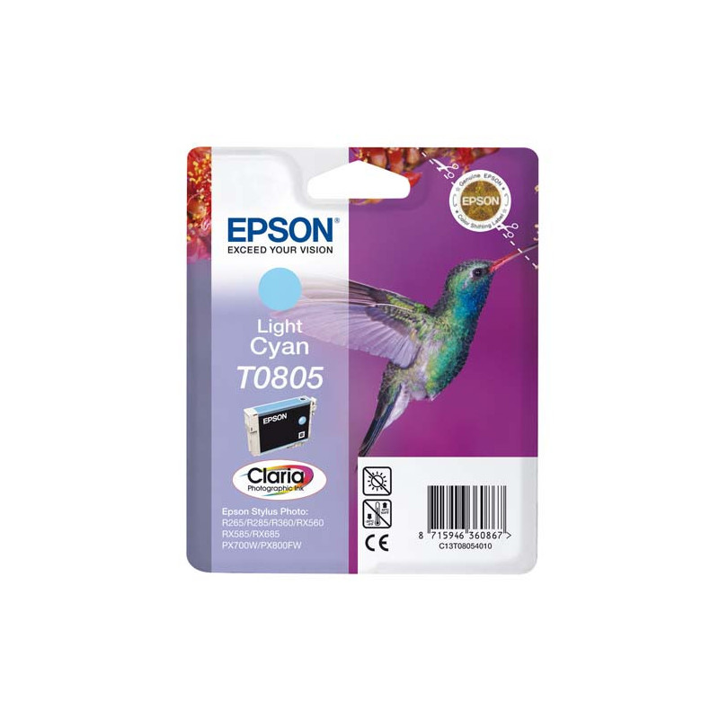 EPSON Cartouche Jet d'Encre Claria Cyan clair ''Colibri'' - C13T08054011