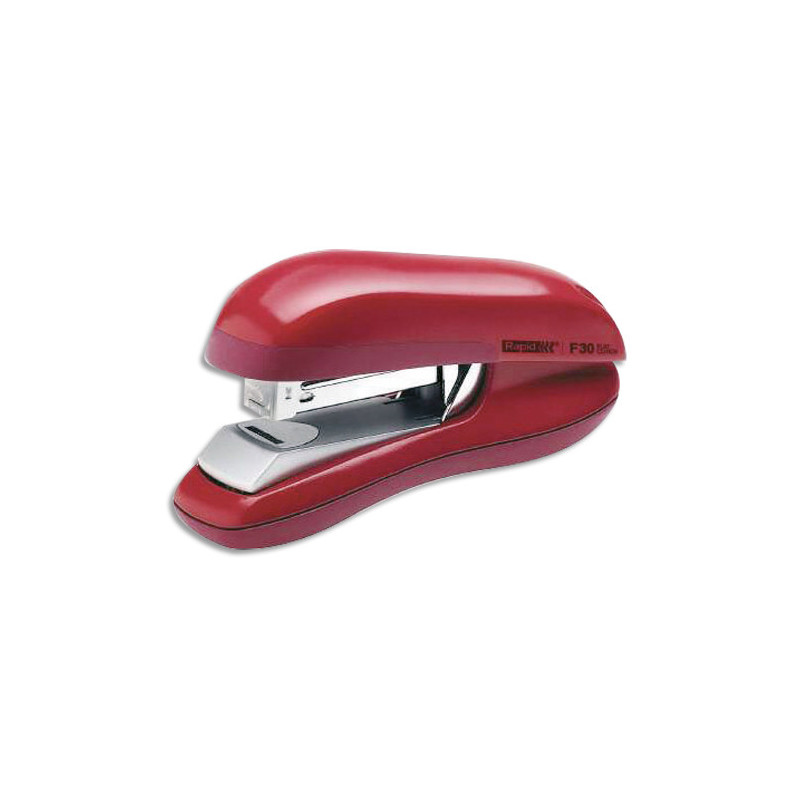 RAPID Agrafeuse de bureau F30 Flat Clinch. Agrafes 24/6 et 26/6. 30 feuilles. Rouge