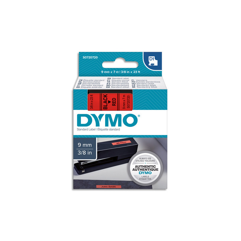 DYMO Ruban D1 Noir/Rouge 9MMX7M pour 1000/1000+/2000/3500/4500/5000/5508