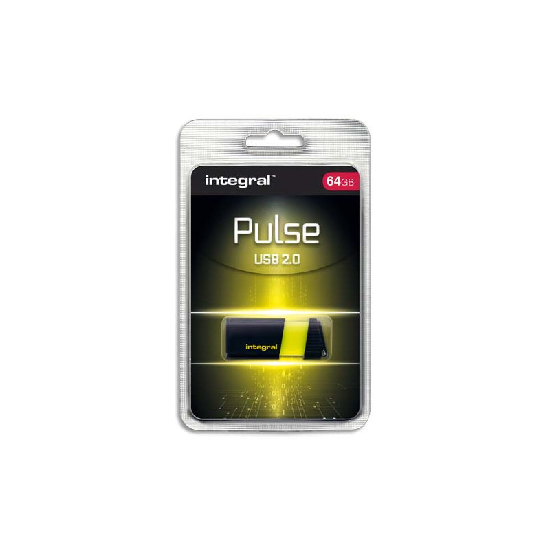 INTEGRAL Clé USB 2.0 PULSE 64Go Jaune INFD64GBPULSEYL