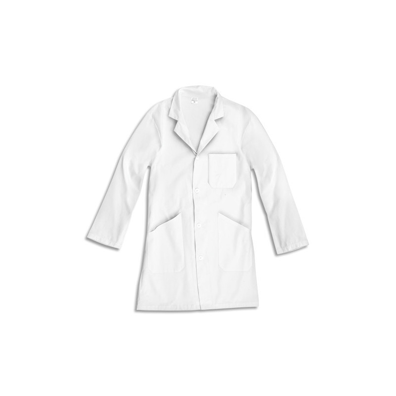 WONDAY Blouse à manches longues Blanche en tissu 100% Coton 3 poches, Taille L