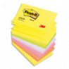 POST-IT Lot de 6 Recharges Z-notes 100 feuilles 7,6 x 12,7 cm coloris néon assortis