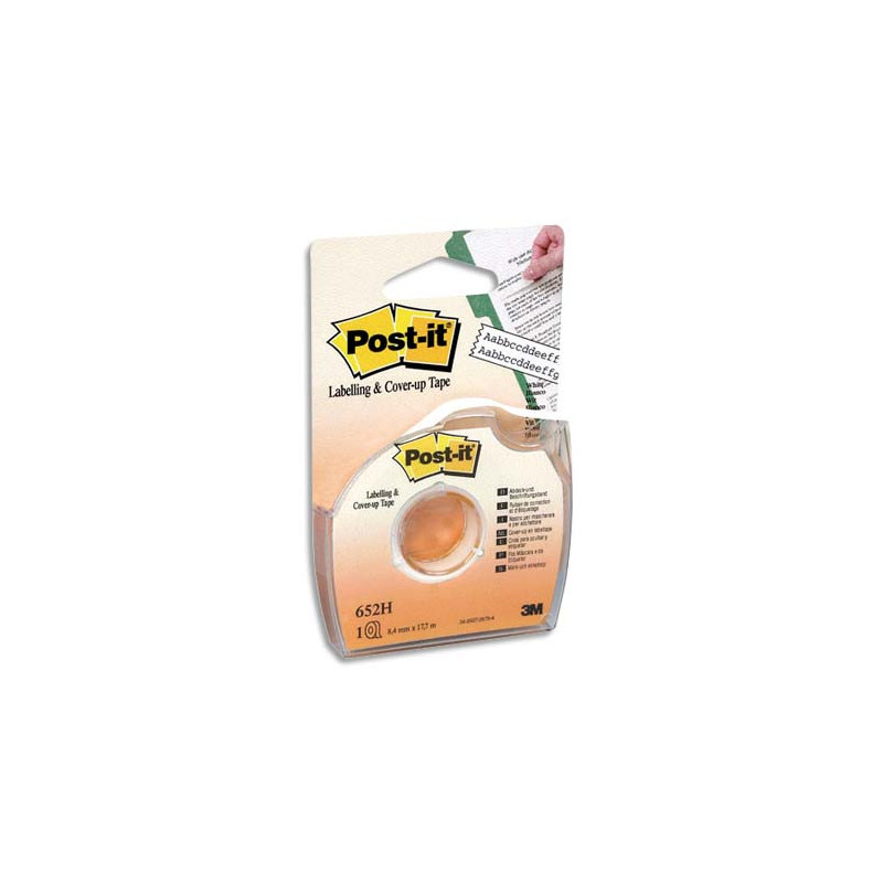 POST-IT Bande de correction adhésive et repositionnable sur dévidoir plastique jetable 8,4 mm x 17,7 m