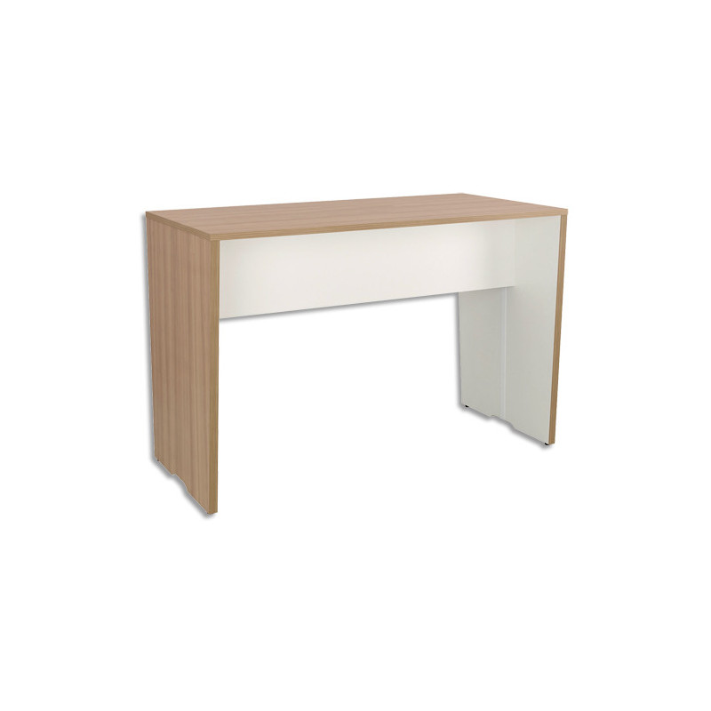 GAUTIER OFFICE Table haute connectée Yes Merisier, avec top access et 2 boîtiers L160 x H105 x P80 cm