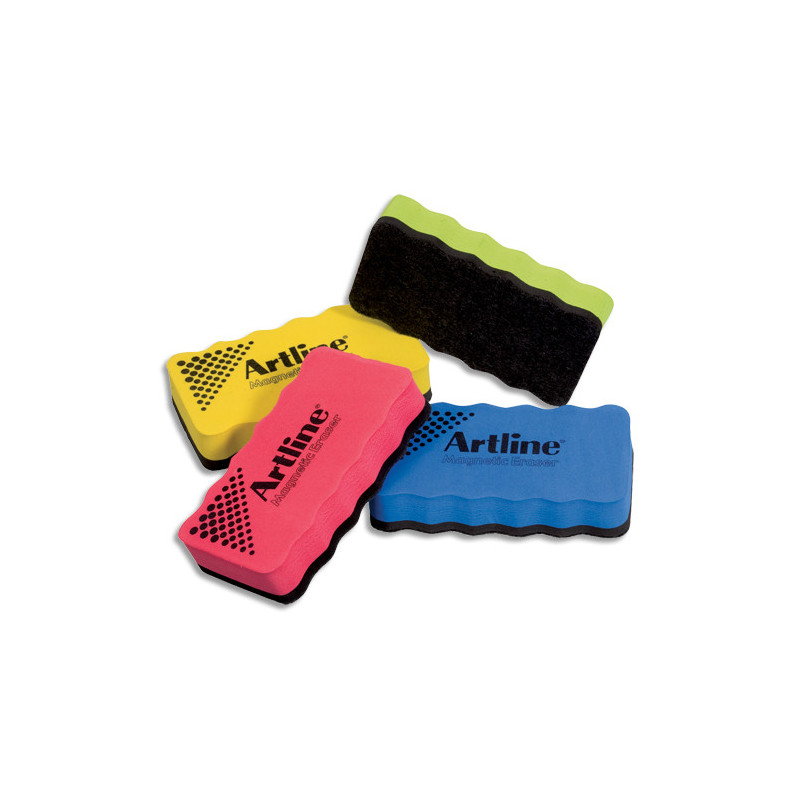 ARTLINE Brosse magnétique pour tableaux Blancs, L10,5 x H2 x P5,5 cm, 4 coloris assortis aléatoires