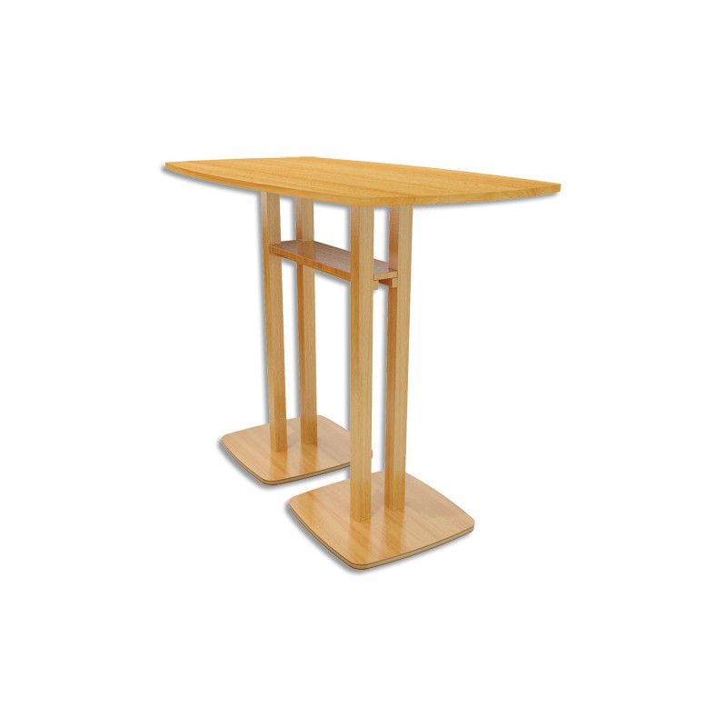 PAPERFLOW Table de réunion debout Woody en MDF replaqué hêtre - Dimensions : L114 x H110 x P75 cm