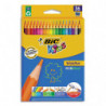 BIC Kids Evolution ECOlutions Crayons de Couleur - Couleurs Assorties, Etui Carton de 36