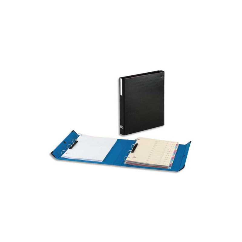 ARIANEX Classeur 4 anneaux D double dos 80 mm, A4 à l'italienne à fermeture pression Innovation Bleu