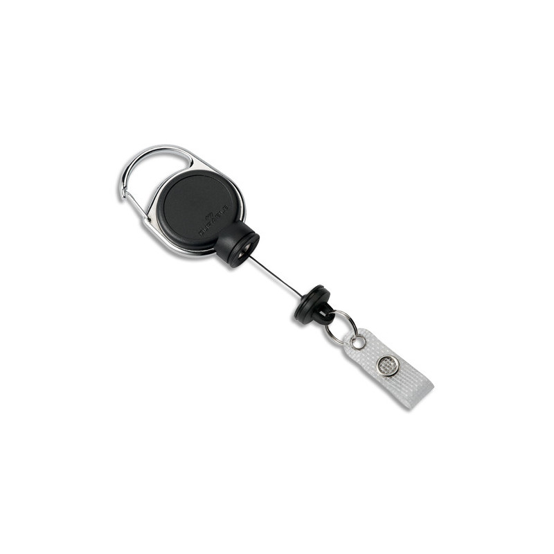 DURABLE Boîte de 5 Enrouleurs Noir porte-bagde clés, capacité 300g, verrouillage aimanté, longueur 60 cm