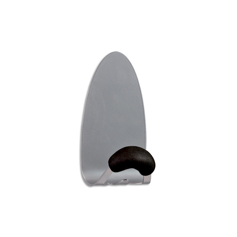 ALBA Patère murale magnétique Gris métal, mousse antidérapante Noire, charge 5-6 kg L8 x H15 x P7 cm